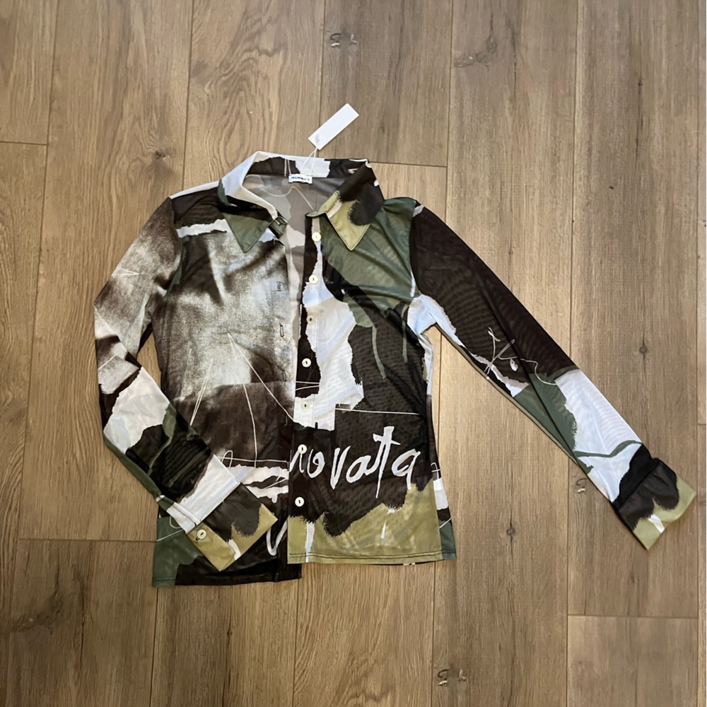 iNAMORATA Shirt with Green and Brown